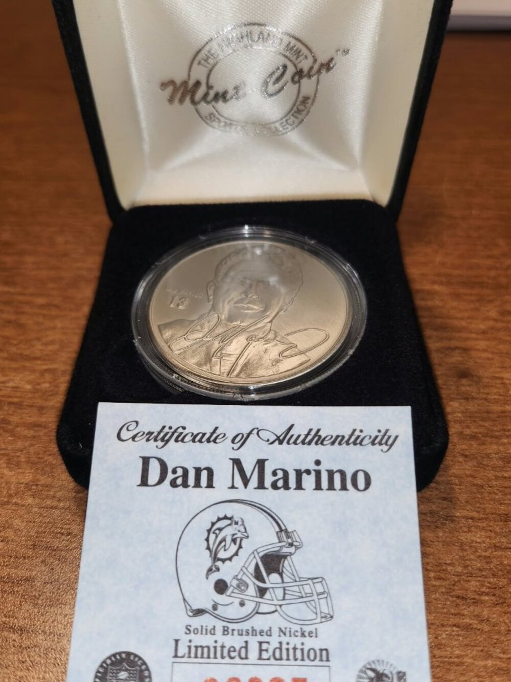The Highland Mint Brushed Nickel Collector's Coin - Dan Marino